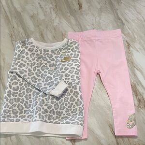 Nike Gray Leopard Sweatshirt and Pink Leggings
